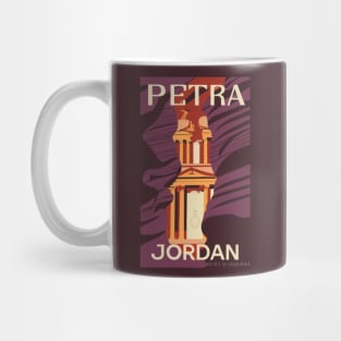 A Vintage Travel Art of Petra - Jordan Mug